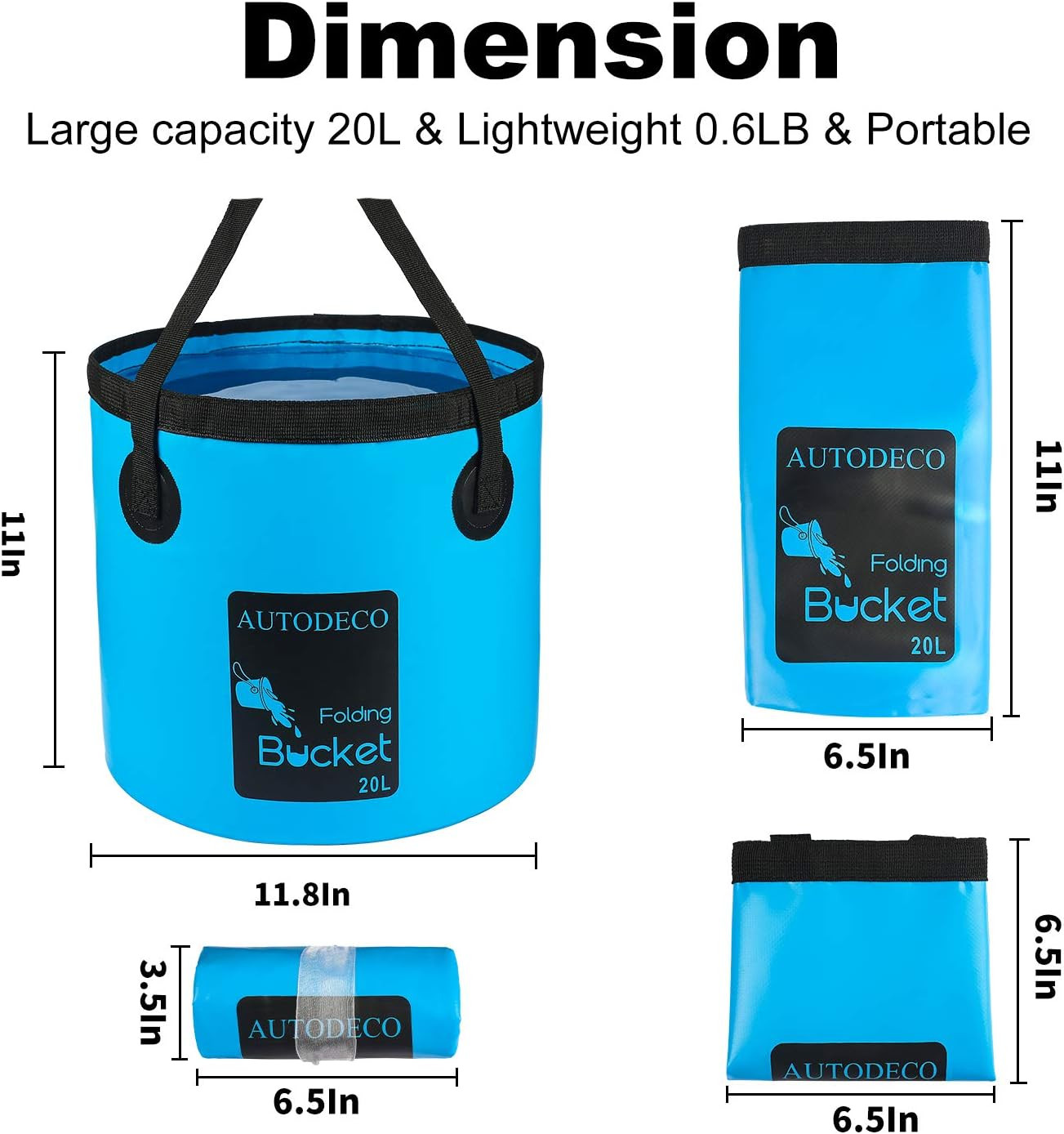 Collapsible Bucket 5 Gallon Container Folding Water Bucket Portable Wash Basin 2