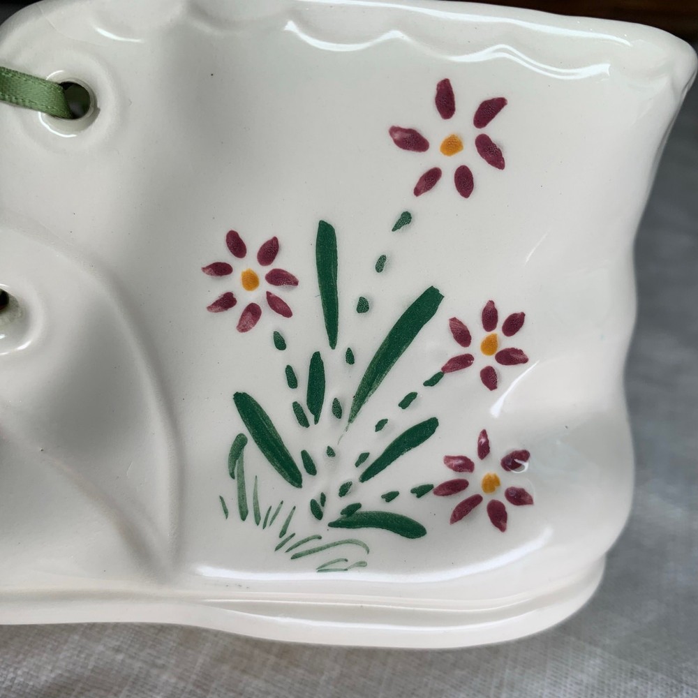 Hand Painted Signed Ceramic Planter Trinket Candy Nut Dish Easter Spring Decor