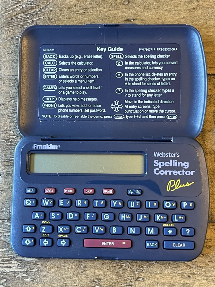 FRANKLIN NCS-101 WEBSTER'S SPELLING CORRECTOR SPELL CHECK ROLODEX DATABANK