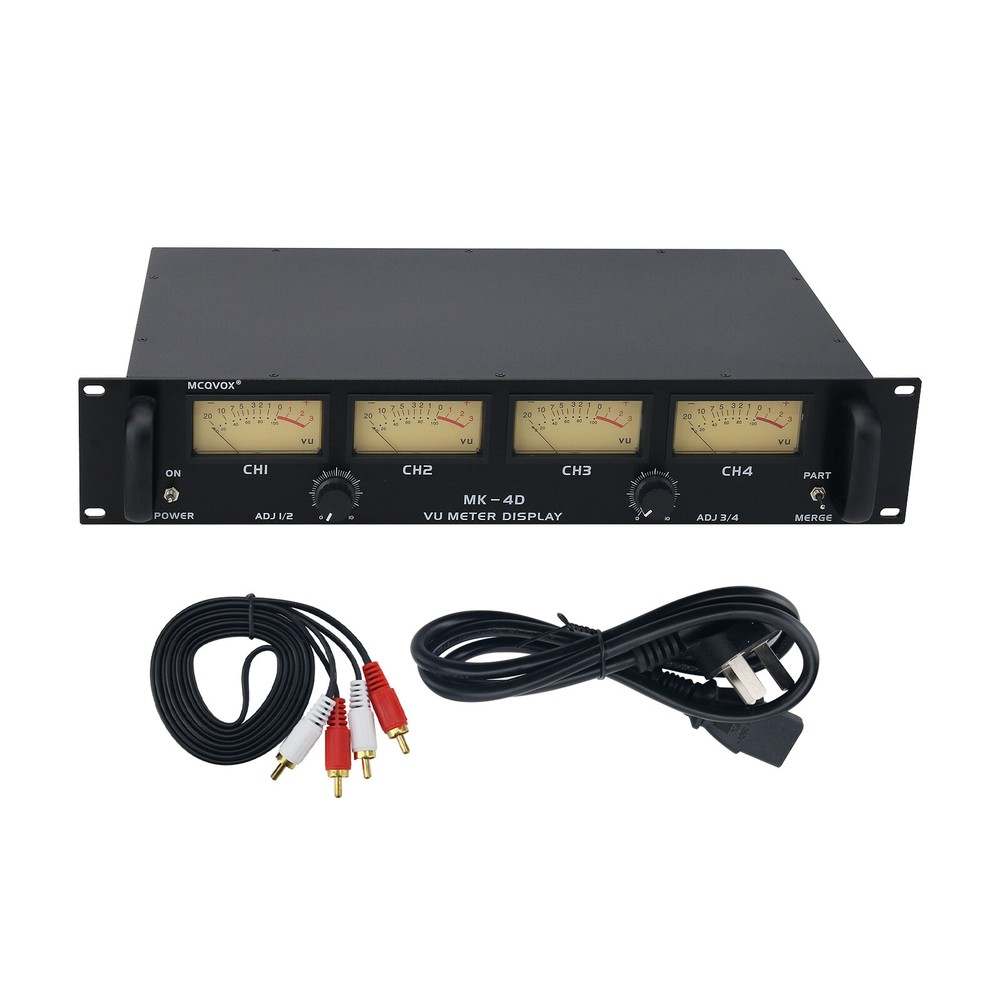 MK-4D 2U 4 VU Meter Display Audio Level Meter for Amplifier 220V