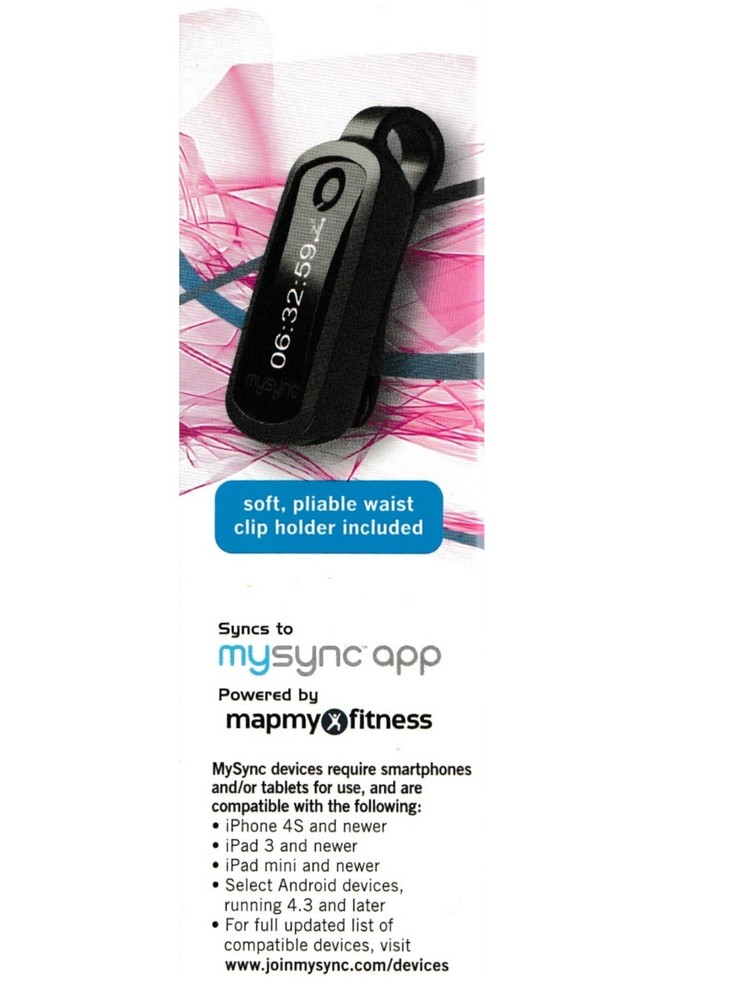New MySync Clip Wireless Activity Tracker For Smartphones Bluetooth Smart App