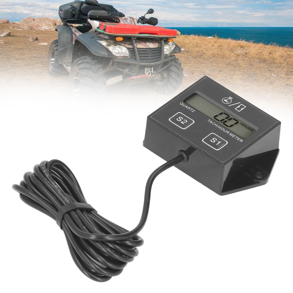 LCD Screen Motorcycle Tachometer Timer For 2/4Stroke Gasoline Engine Univer BXAL