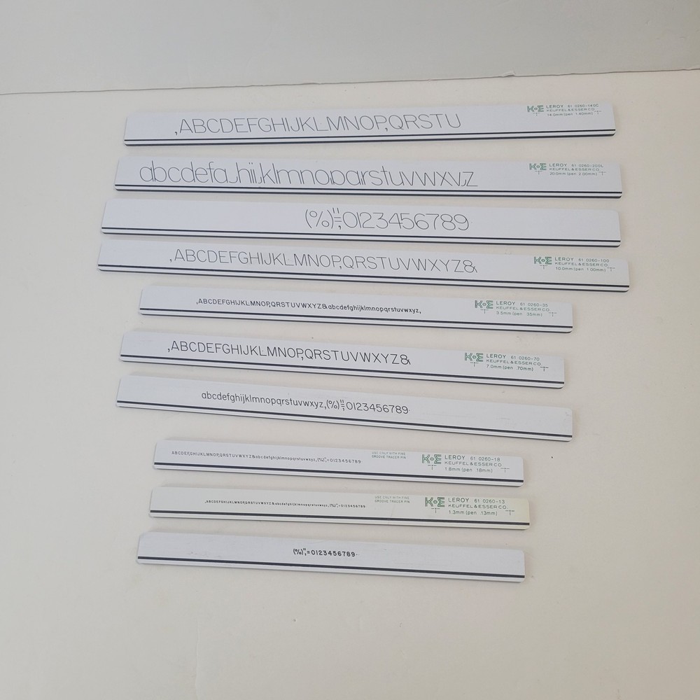 K&E Leroy Drafting Scriber Set Kit with Templates 1981 Vintage Engineering Tools