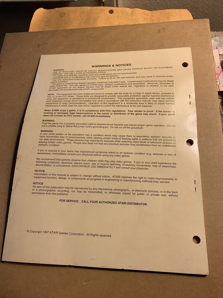 original arcade video game owners manual Maximum Force Atari Dedicated￼
