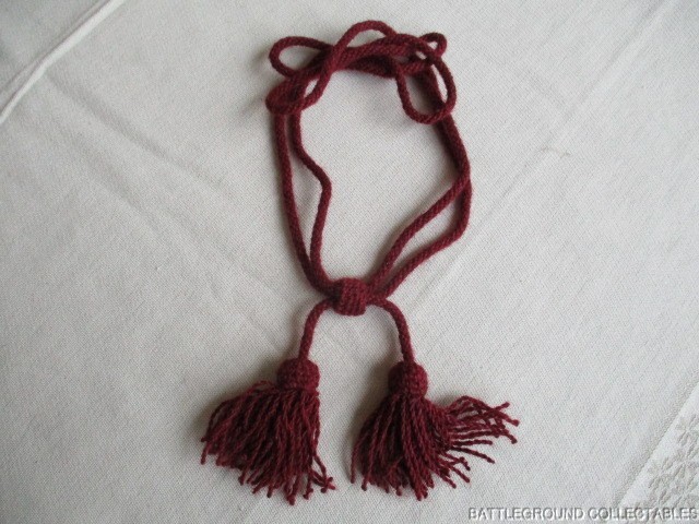 M1958 CIVIL WAR US ARMY HARDY OR CAMPAIGN HAT MAROON HAT CORD W/ TASSELS