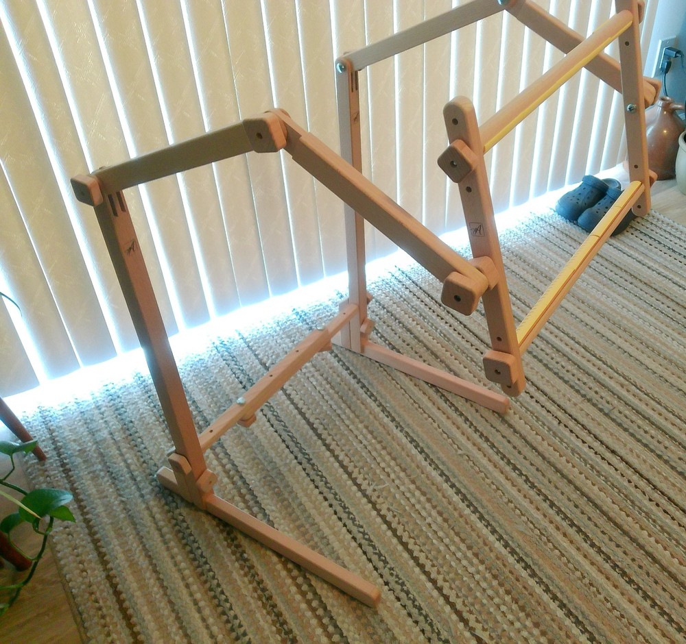 Embroidery / Cross Stitch Floor Stand with Two Scroll Frames 16" & 22"