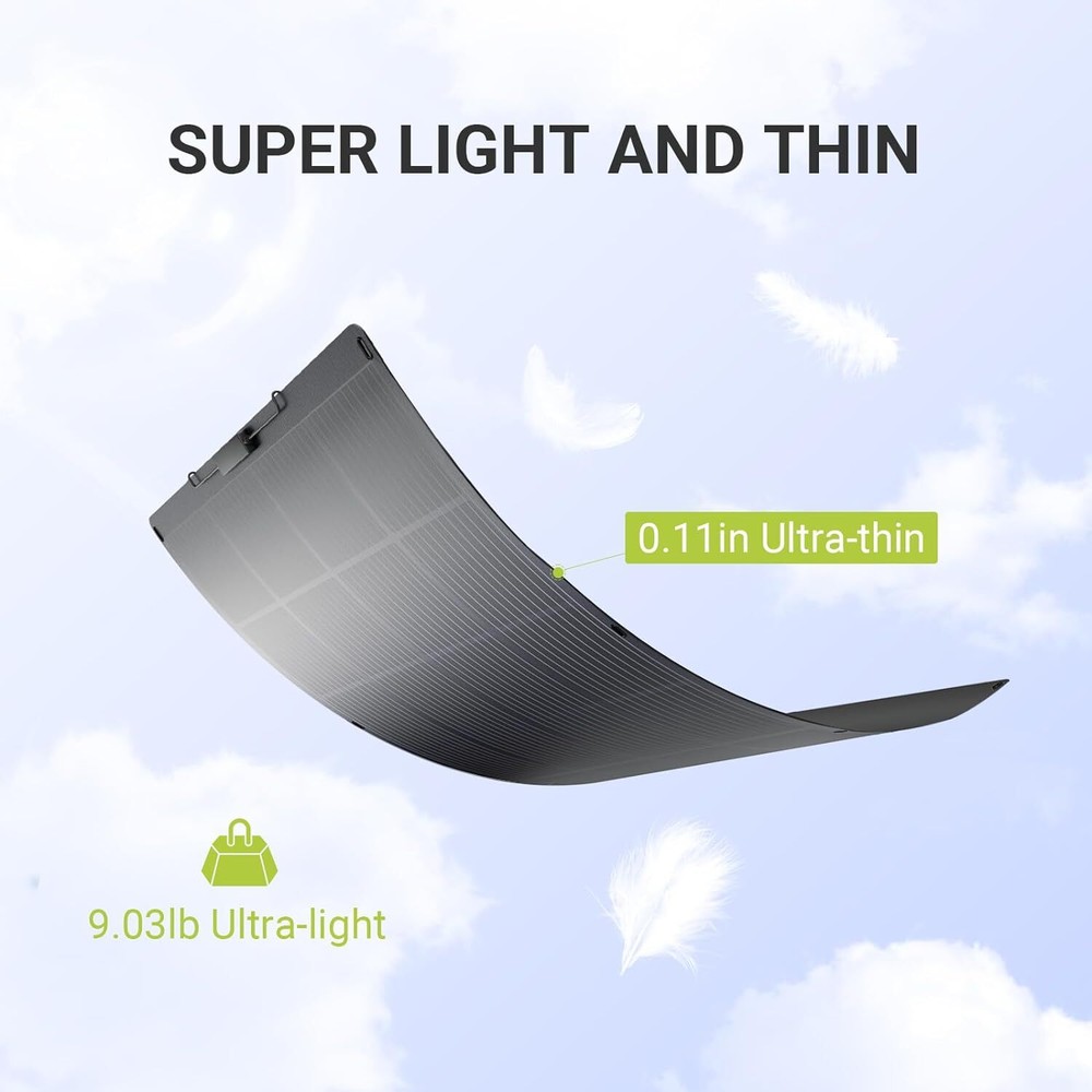 ALLPOWERS Flexible Solar Panel 200W 32V Monocrystalline Solar Panel for Camp