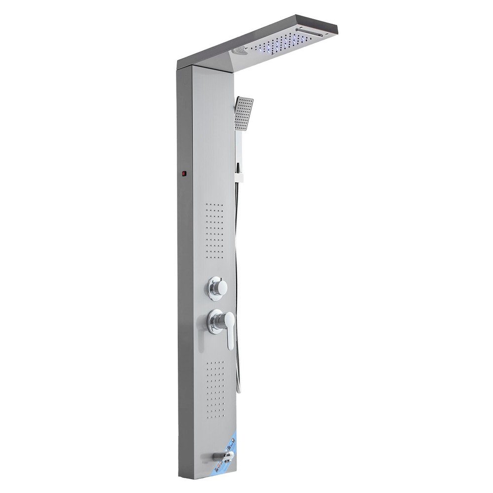 Shower Panel Tower System Stainless Steel Column Rainfall Waterfall Head 5 Modes