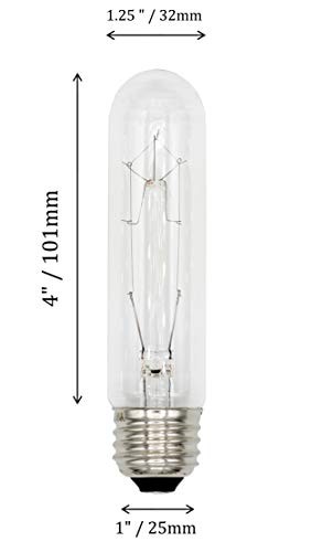 3090 (Pack of 4) 40T10/CL - 40 Watt T10 Clear Tubular - 120V - Medium 40W