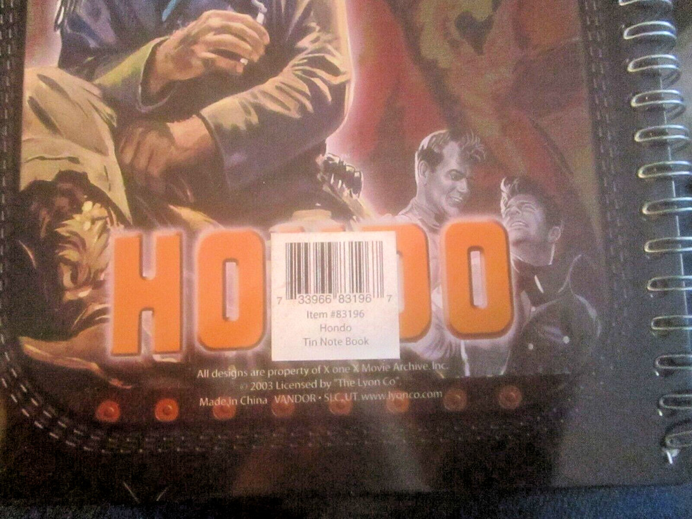 JOHN WAYNE - HONDO (rare 2003 tin-covered, lined Notebook, mint)