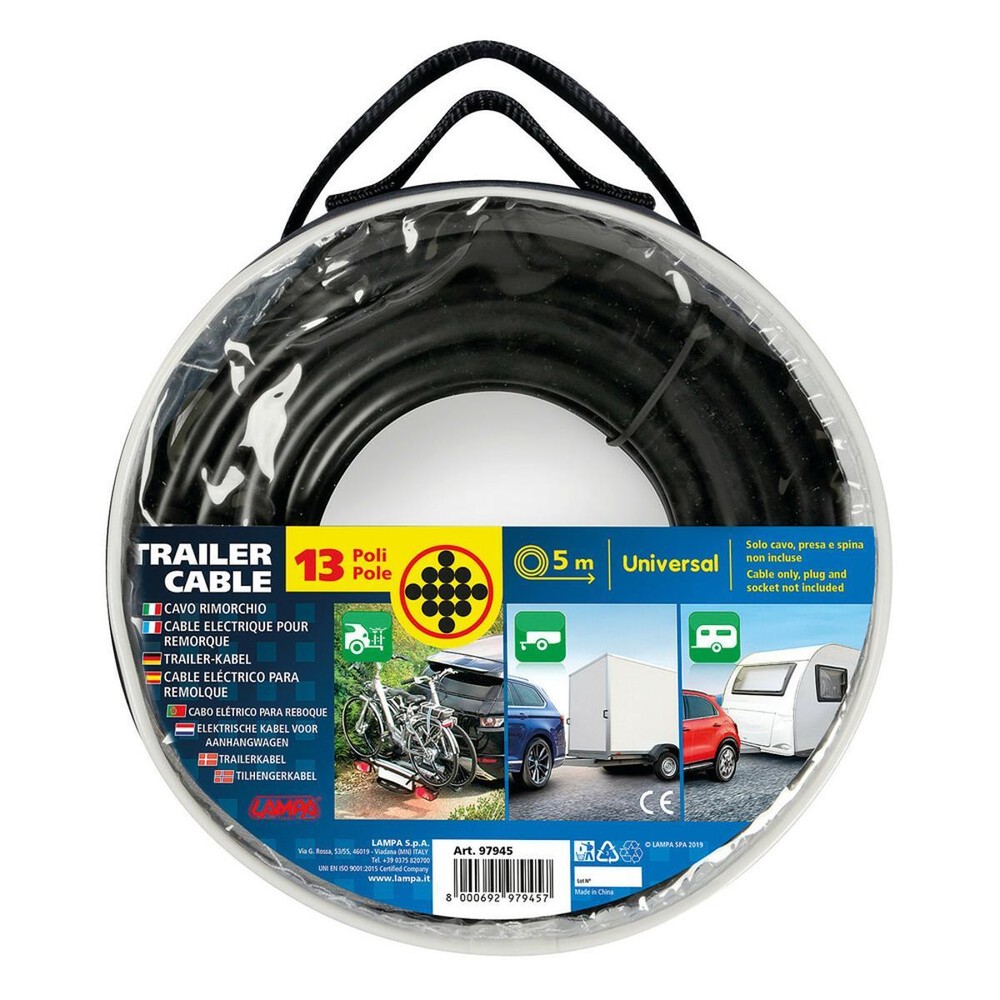 5M 13 Pole Trailer Cable Lamp Compatible with Universal Vehicles