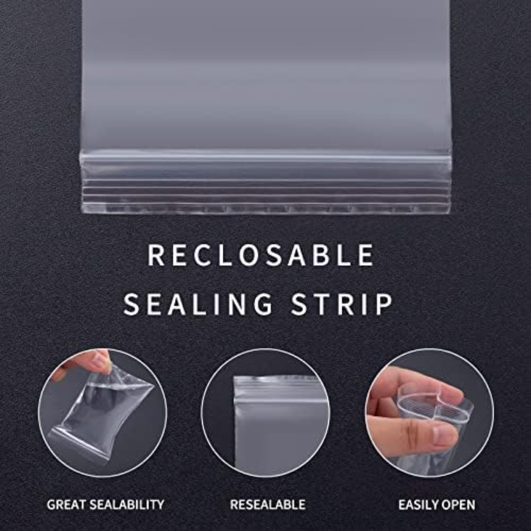 400 Small Plastic Bags Mini Baggies 4 Assorted Sizes Jewelry Clear Zip Seal Pill