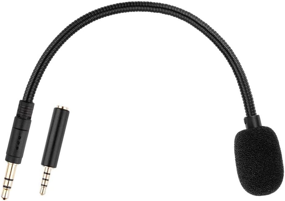 Smays Detachable 3.5mm Microphone - Aux Mic for Headphone Jack, Plug-in Black