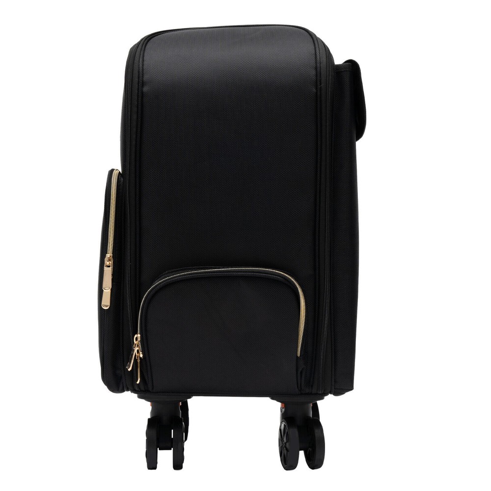 Professional Makeup Case,Rolling Makeup Train Case,Cosmetic Storage Organizer