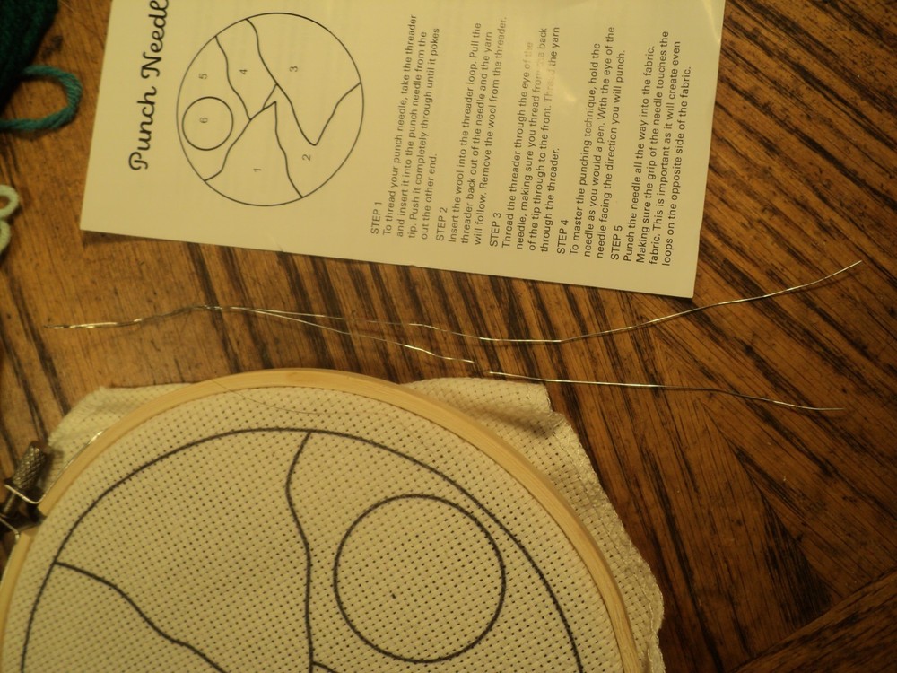 Punch Needle Embroidery Kit 6" Diameter Complete
