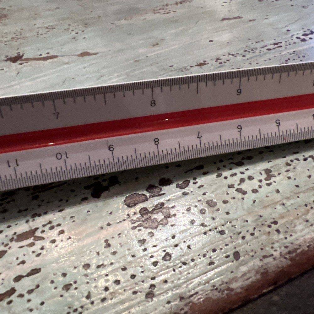 Alvin 247P 12" Triangular Drafting Engineer Scale Ruler Tri-Color EUC