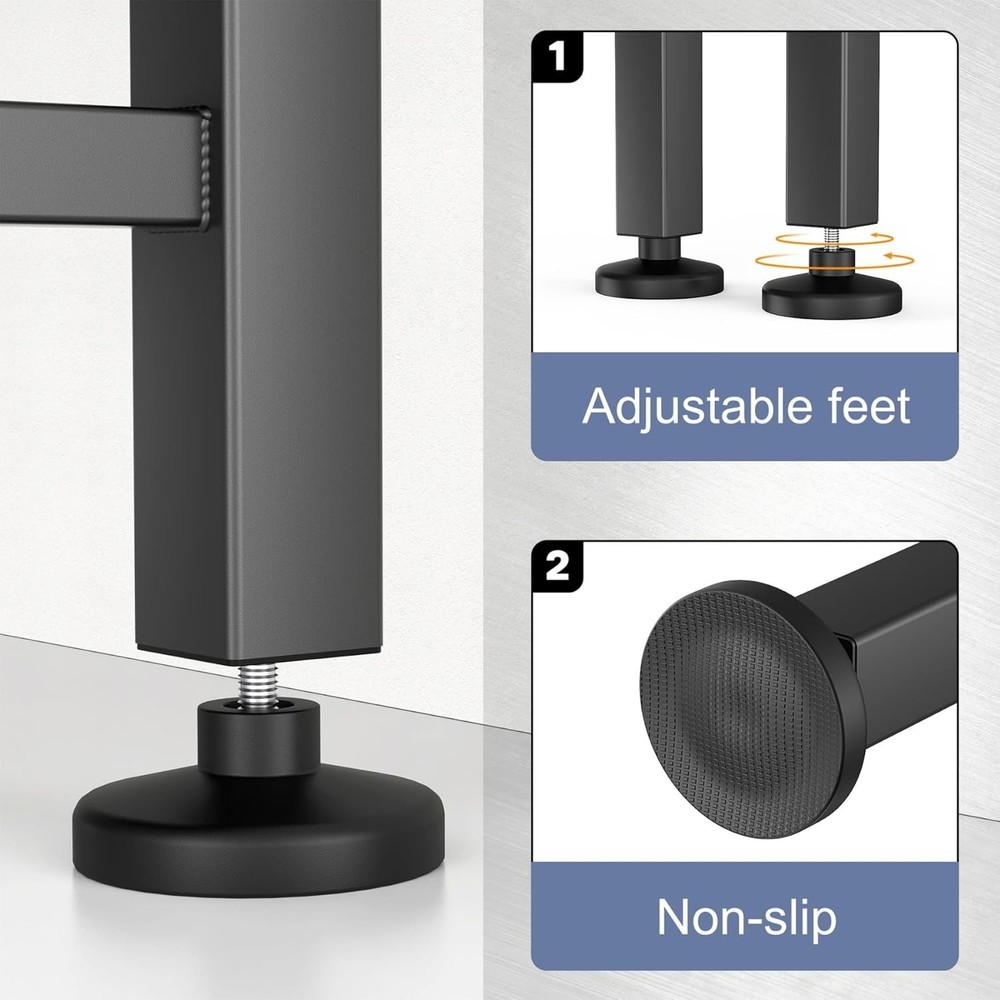 2000 lbs Capacity Rubber Wood Worktable, Adjustable Height for Versatile Use