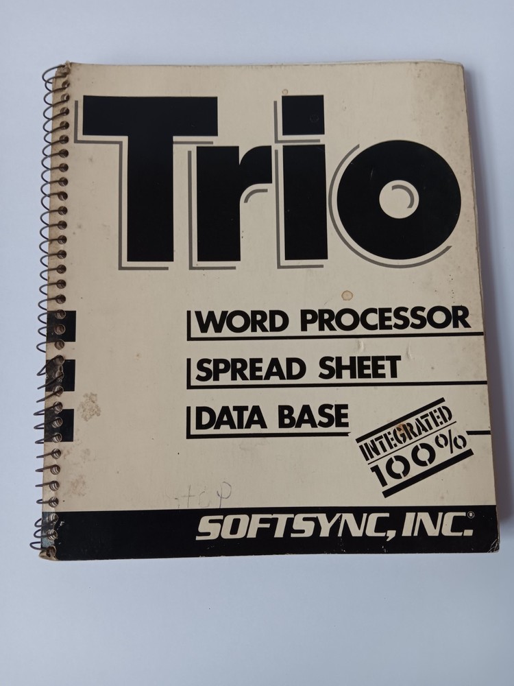 Trio The Integrated Word Processor Spreadsheet Database Manual Guide Softsync