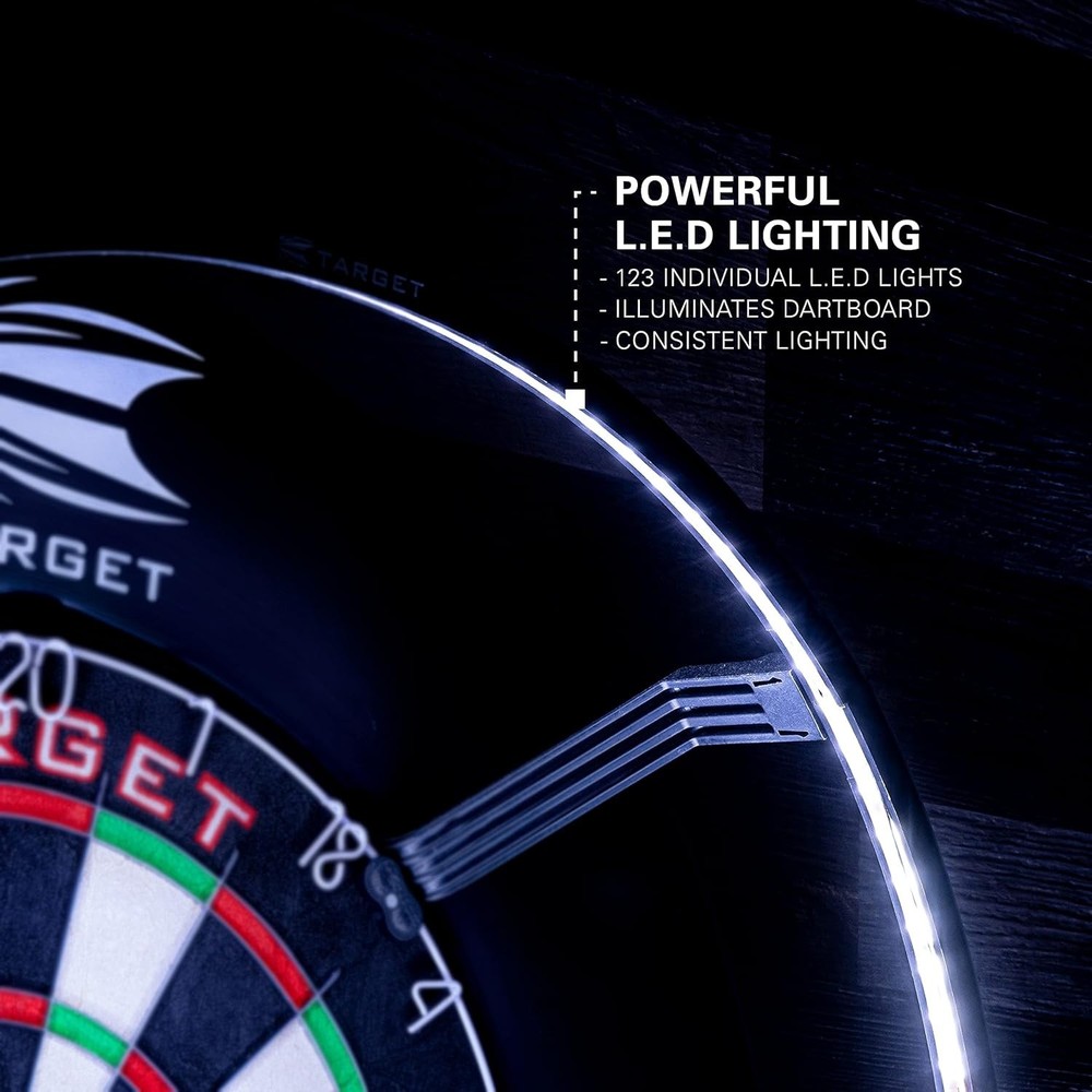 Professional Dartboard Lighting with LED Ring - Compatible with All Boards