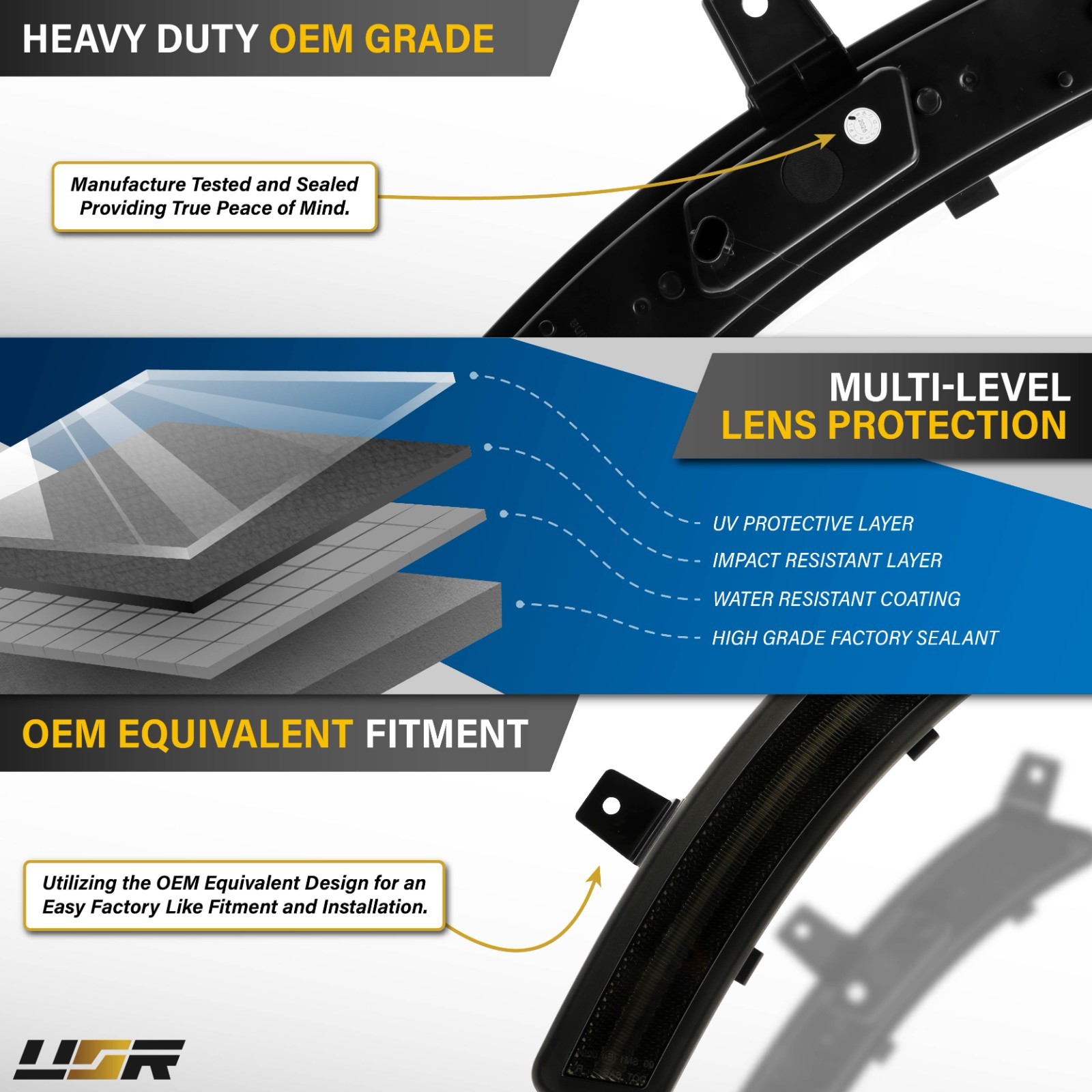 SMOKE Side Marker Light White LED Pair For 2025-2026 Suburban / Yukon / Escalade