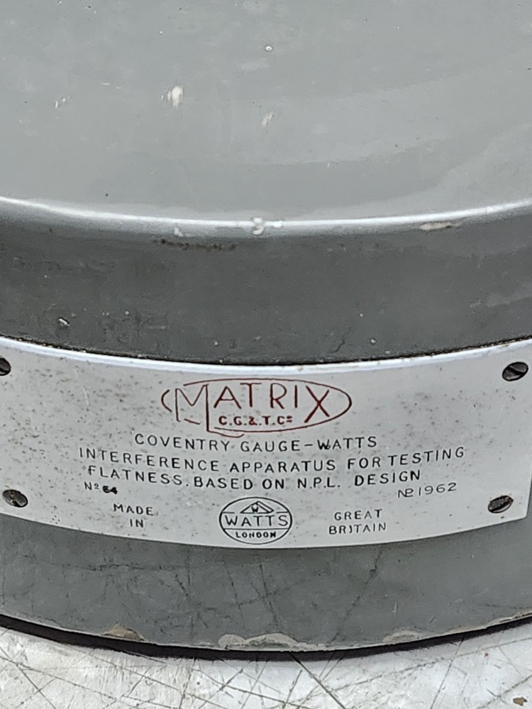 c.1962 MATRIX Coventry Gauge Interference Apparatus for testing Flatness No. 64