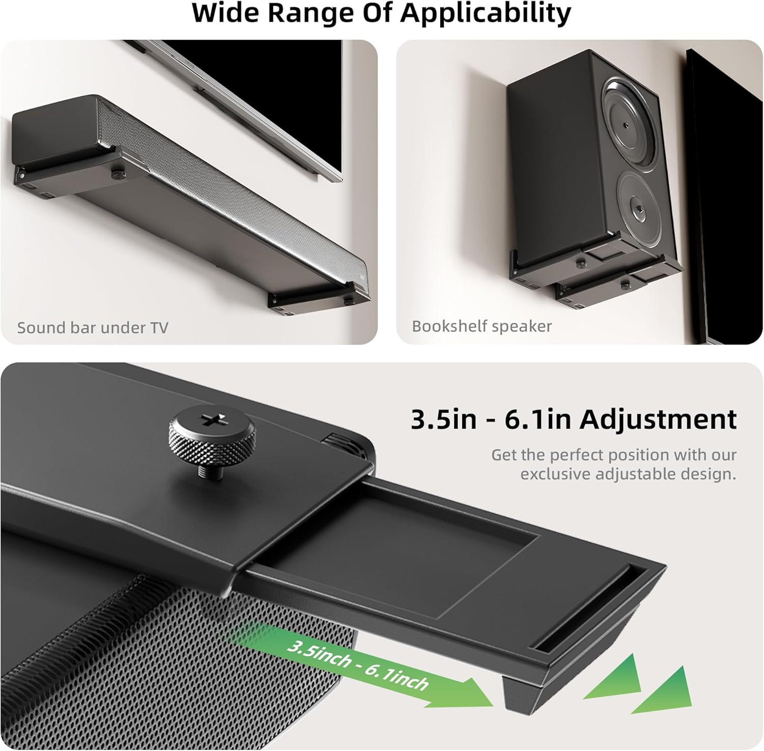 Soundbar Wall Mount Bracket for Samsung, LG, Sony, JBL, Vizio, Sonos and More, D