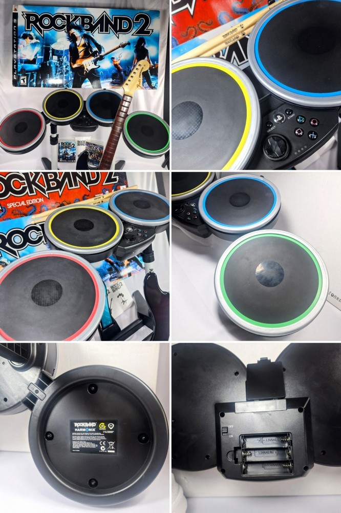RockBand 2 Special Edition Bundle PS3 Complete Set + RB3 Game-Near Mint