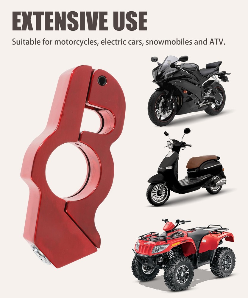 RACOONA Motorcycle Lock,Motorcycle Accessories Car Red