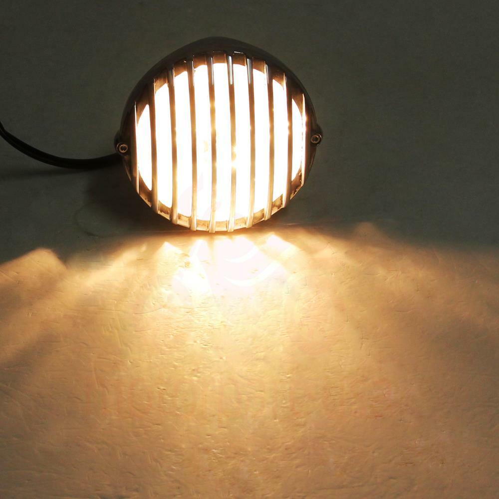 Motorcycle Grill Headlight Lamp For Harley Chopper Bobber Cafe Racer Cruiser