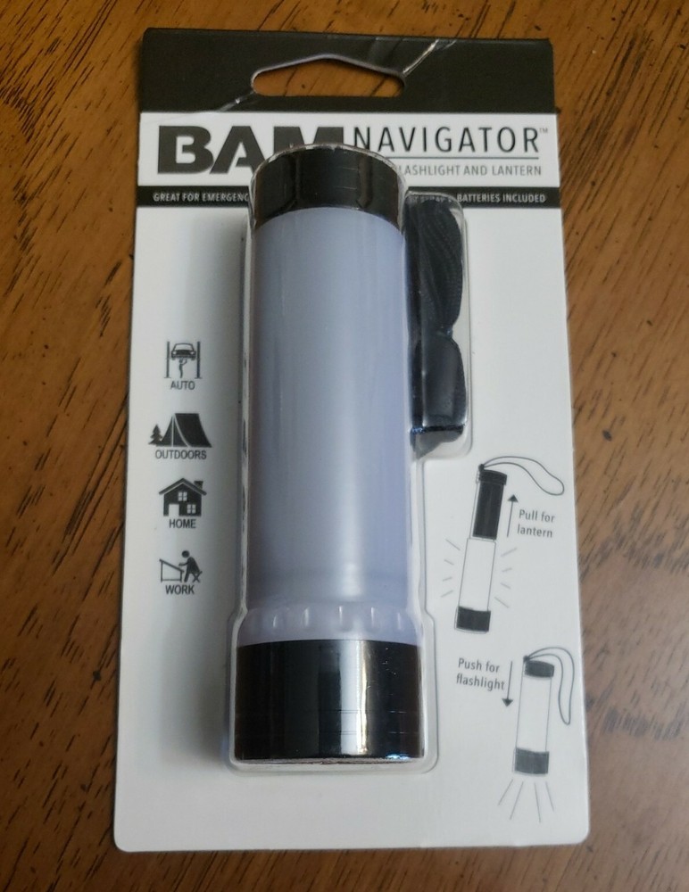 BAM-NAV Navigator 2-In-1 Flashlight & Lantern (Black)