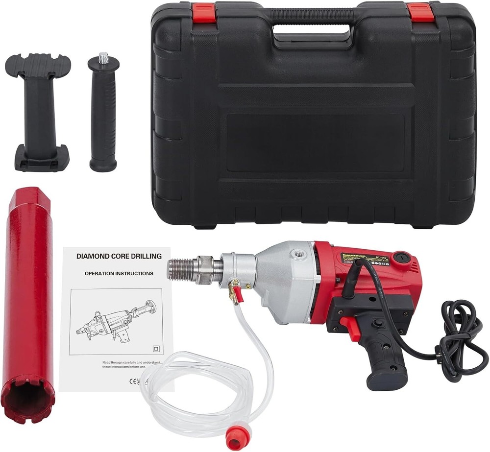 Diamond Core Drill Machine 4'' Concrete Core Drill Rig 1880RPM  w/2'' Drill Bits