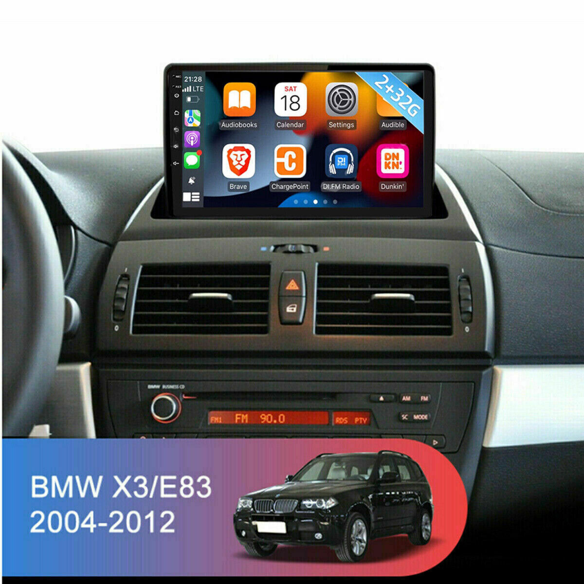 9in 2+32GB Android 15 Car Stereo Radio GPS Carplay For BMW X3 E83 2004-2012