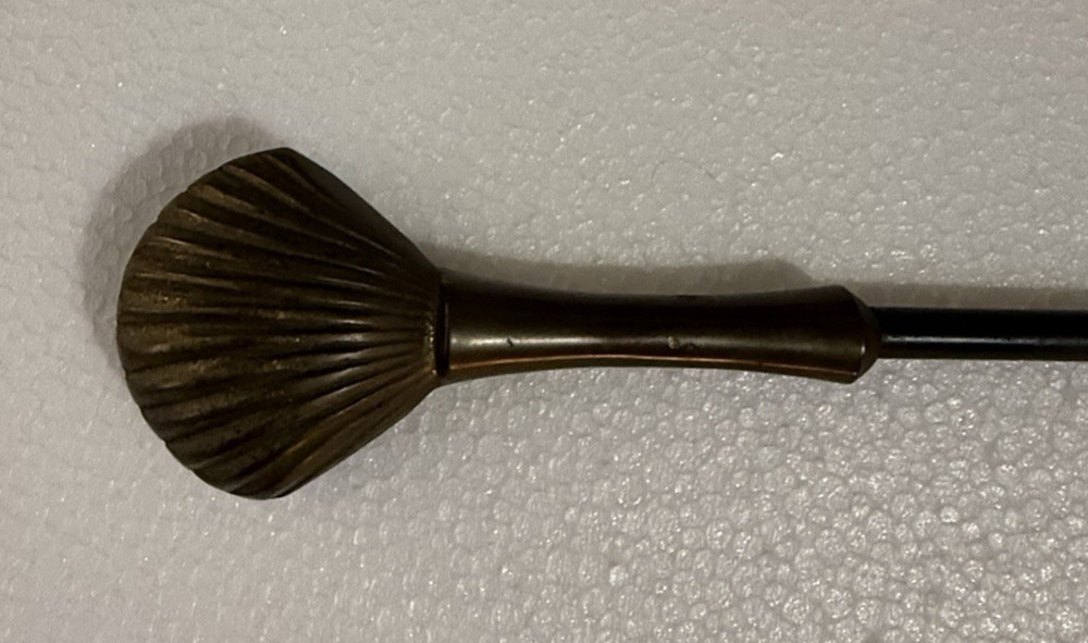Vintage Brass Shell & Iron Fireplace Damper Hanging Flue Pull Hook