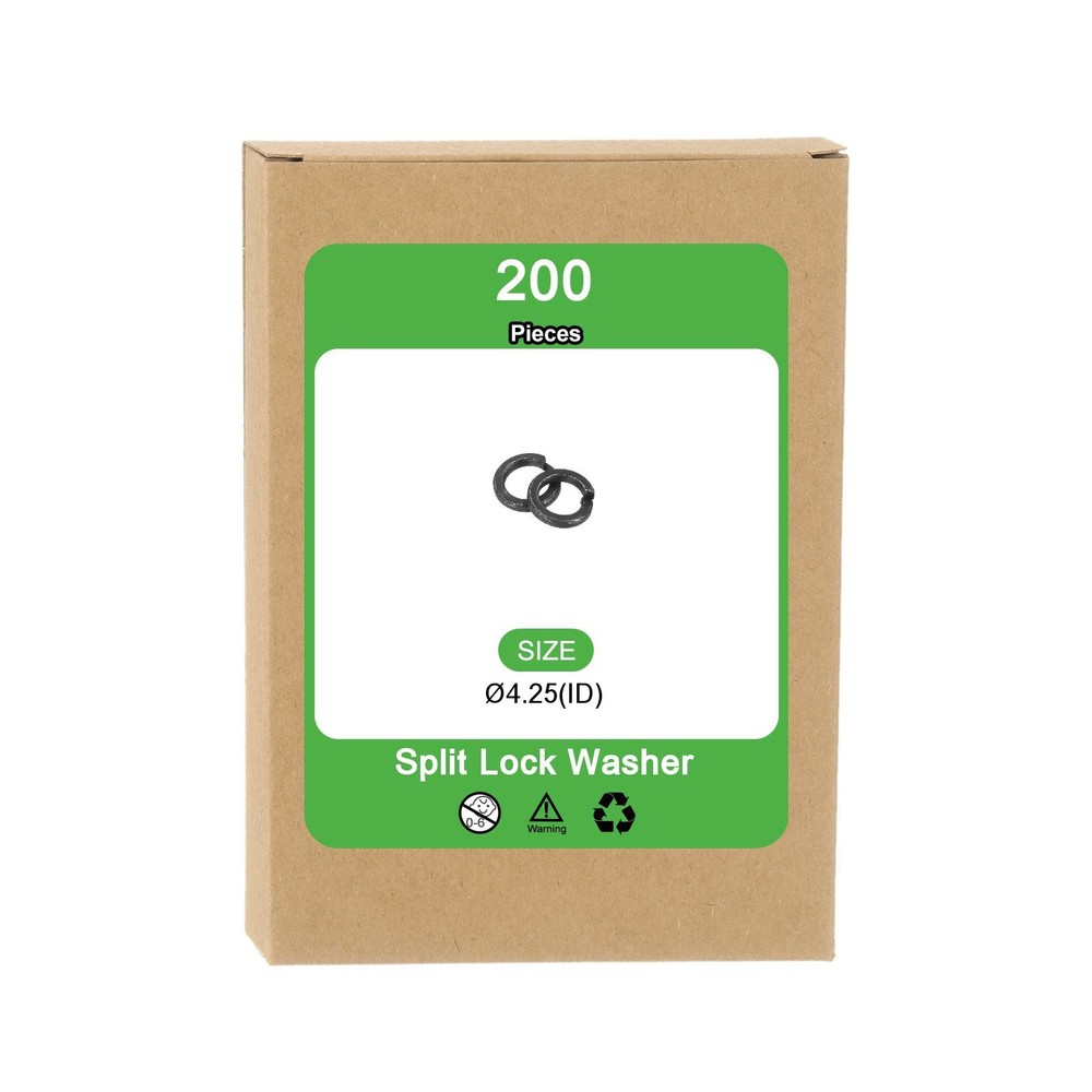 M4 Split Lock Washer, 200Pcs Carbon Steel Spring Lock Washers
