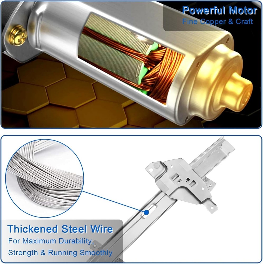 741-637 Front Left Driver Side Power Window Regulator with Motor Compatible with