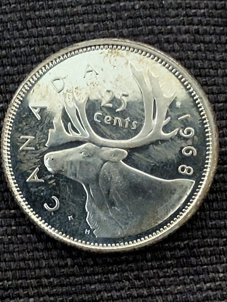 Quantity (2} 1968 Canadian Silver Quarter As Shown, Read Description