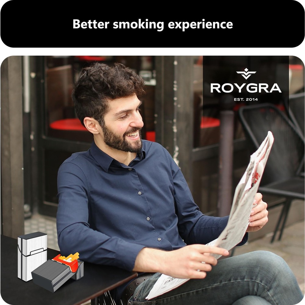 Cigarette Case 2 Pack, Magnetic Switch 20pcs Cigarette Holder Case for Men Wo...