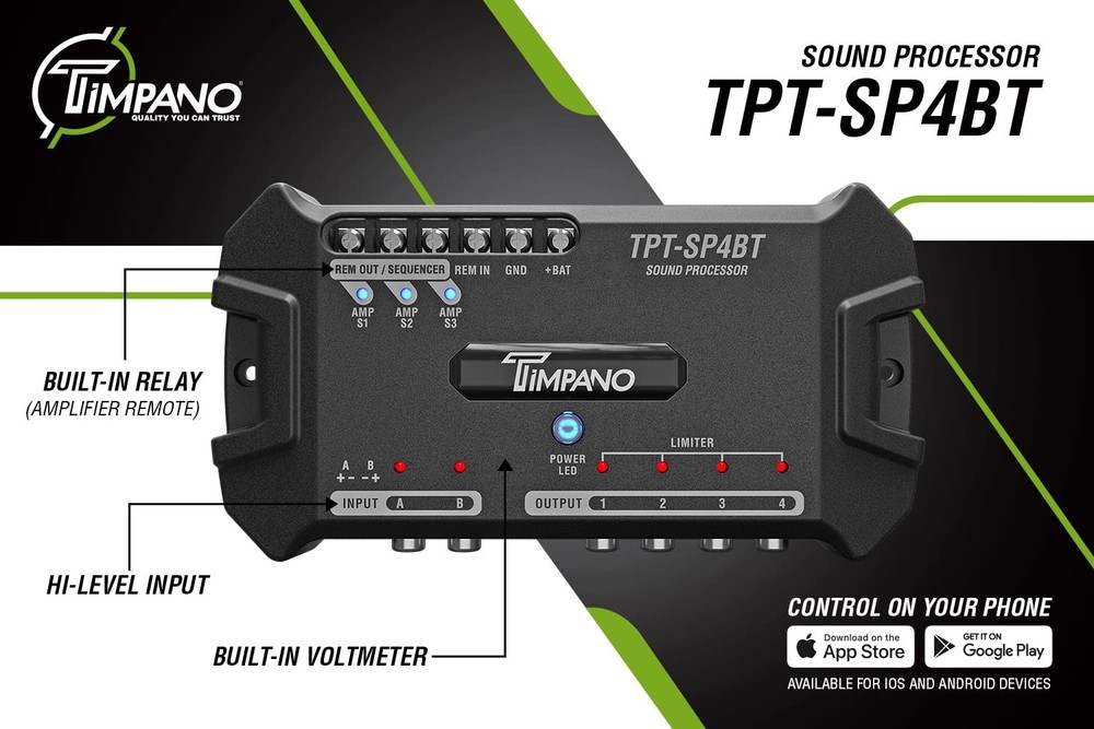 Timpano TPT SP4BT Bluetooth DSP Signal Processor for Custom Sound Systems