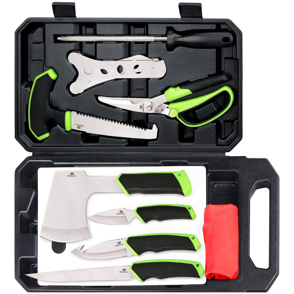 Mossy Oak Hunting Field Dressing Kit 10PC Butcher Game Processing Set w/Case NEW