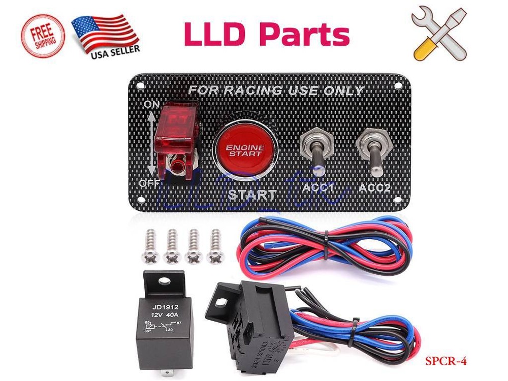 Racing Car 12V Ignition Switch Engine Start Push Button Toggle Panel