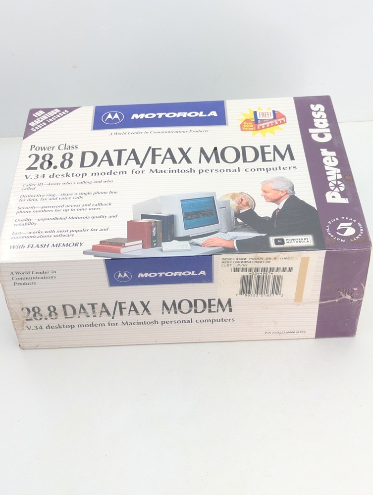 Motorola Power Class 28.8 Data/Fax Modem Macintosh V.34 Vtg Computing