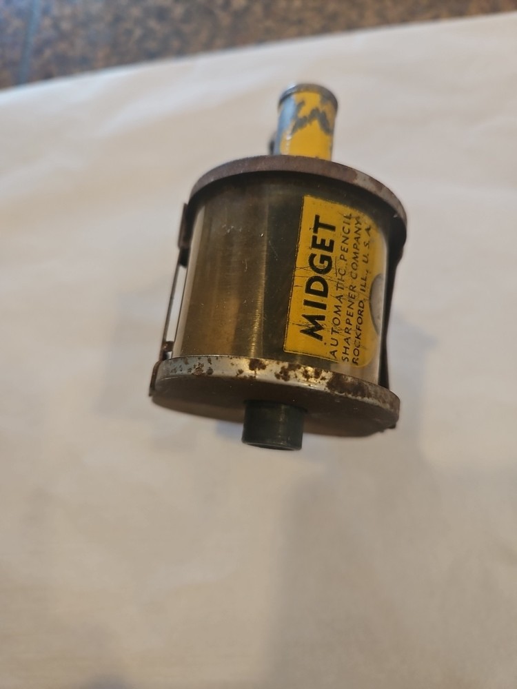 Vintage Apsco Yellow Midget Automatic Pencil Sharpener