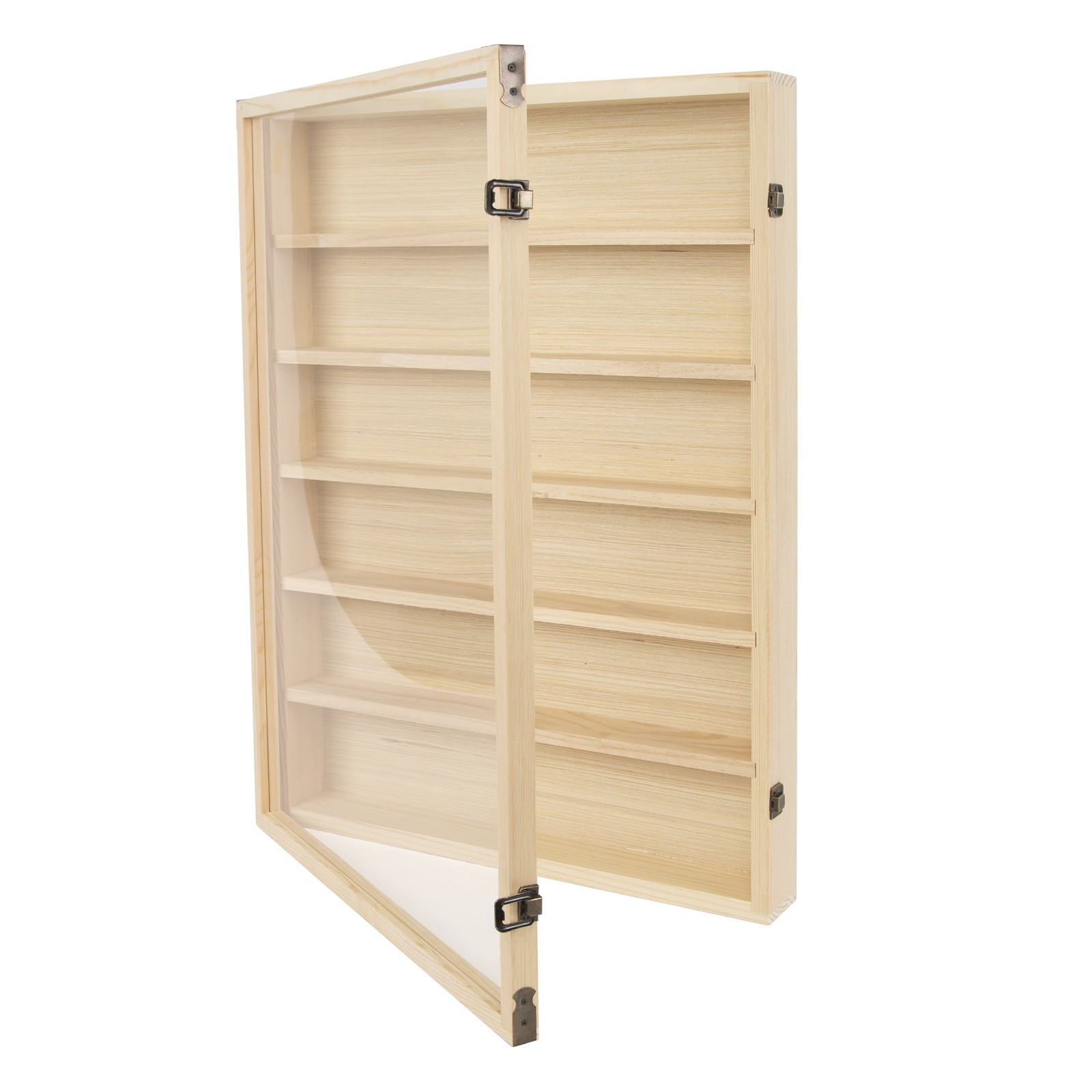 6 Tier Wooden Wall Mounted Display Cabinet Model Toy Collection Locker