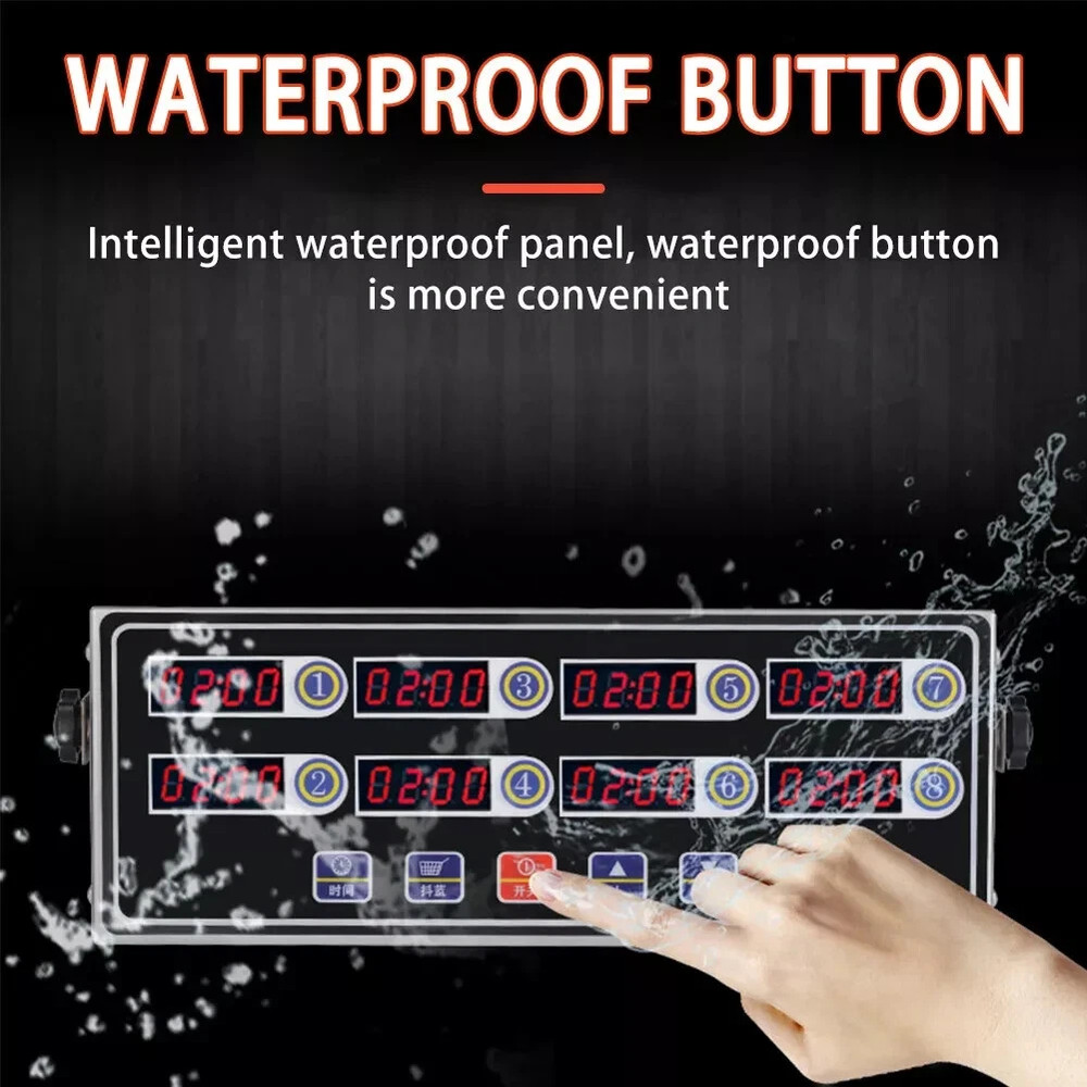Timer Clock Commercial Kitchen Timer 8 Channel Digital Timer Loud Alarm Cooking