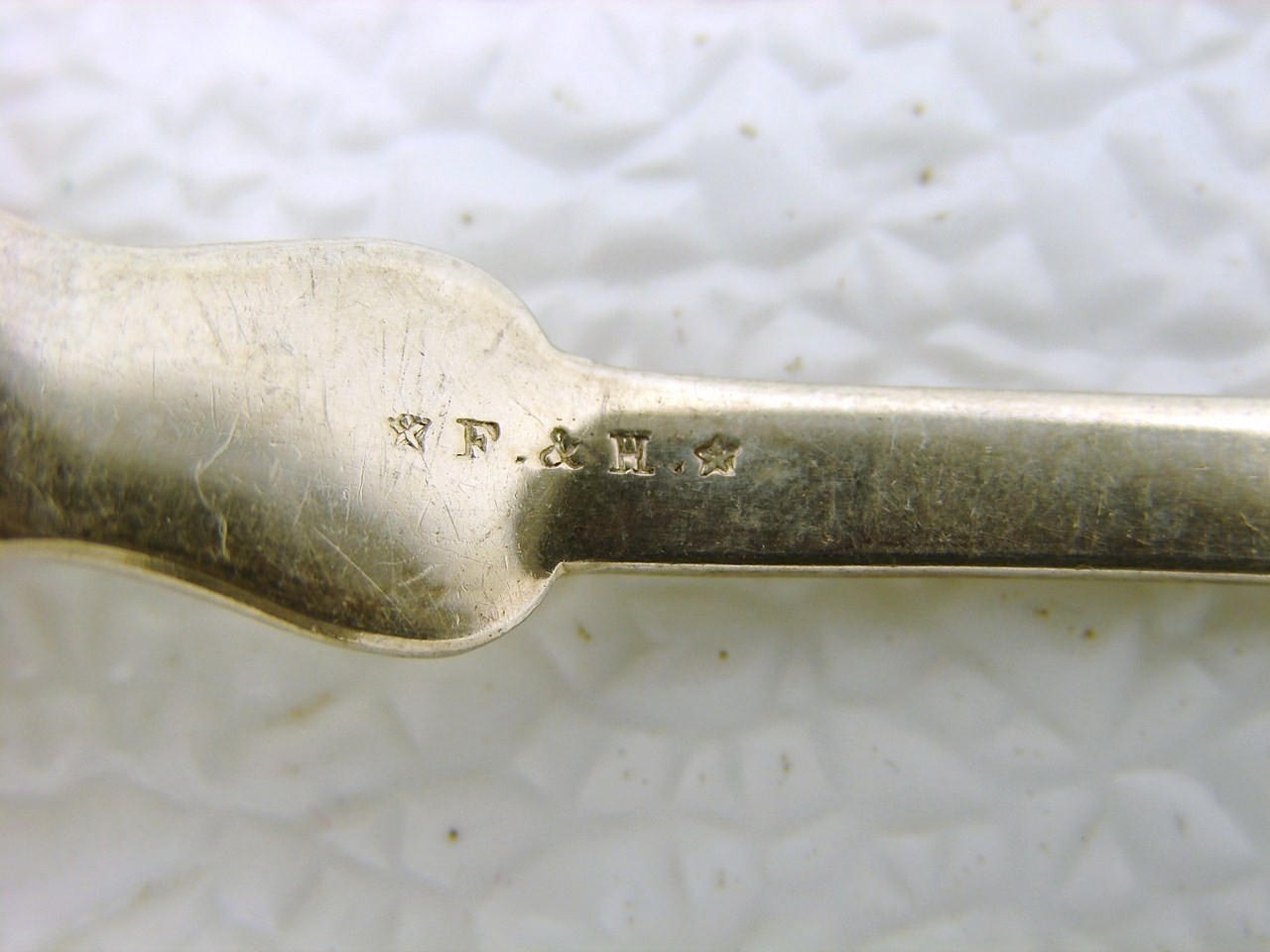 Set 3 American Coin Silver Tea Spoon Marked F&H Boston Massachusetts circa 1850