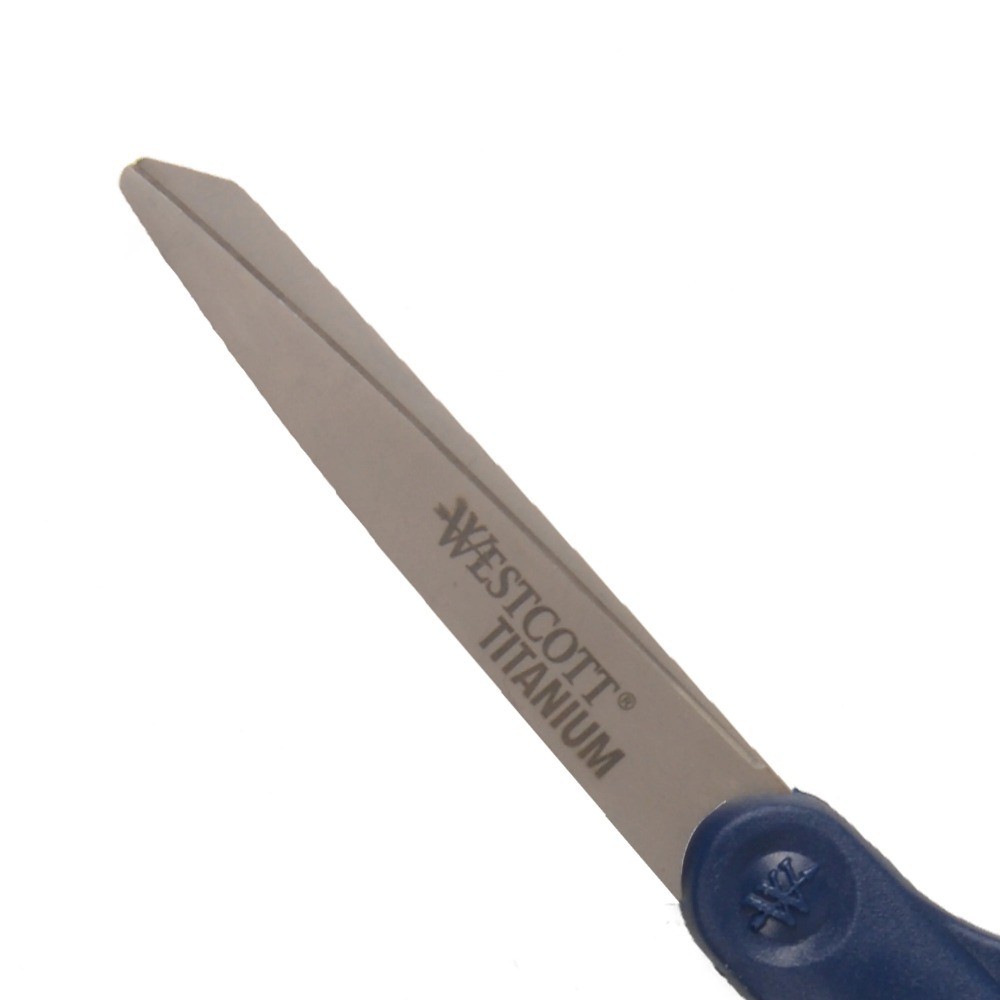 Titanium Bonded Blue Office Scissors 8 Inch Straight High School Level