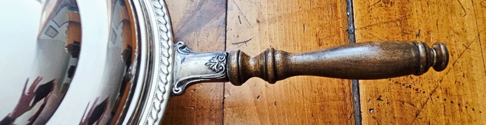 Sheridan Serving Covered Dish 2 QT Pyrex Chafing Stand + Burner Silverplate