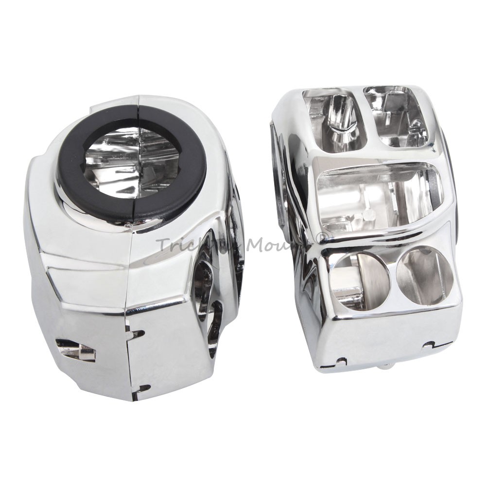 A Pair Chrome Switches Housing Cover For Harley Touring Street Glide 2014-2023