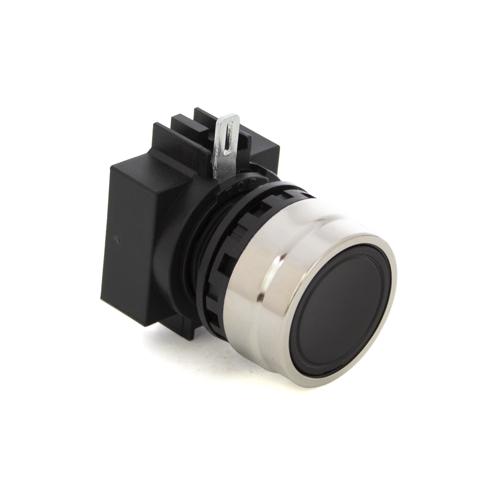 SWITCH OPERATOR, NORMALLY OPEN, FLUSH BUTTON -BLACK