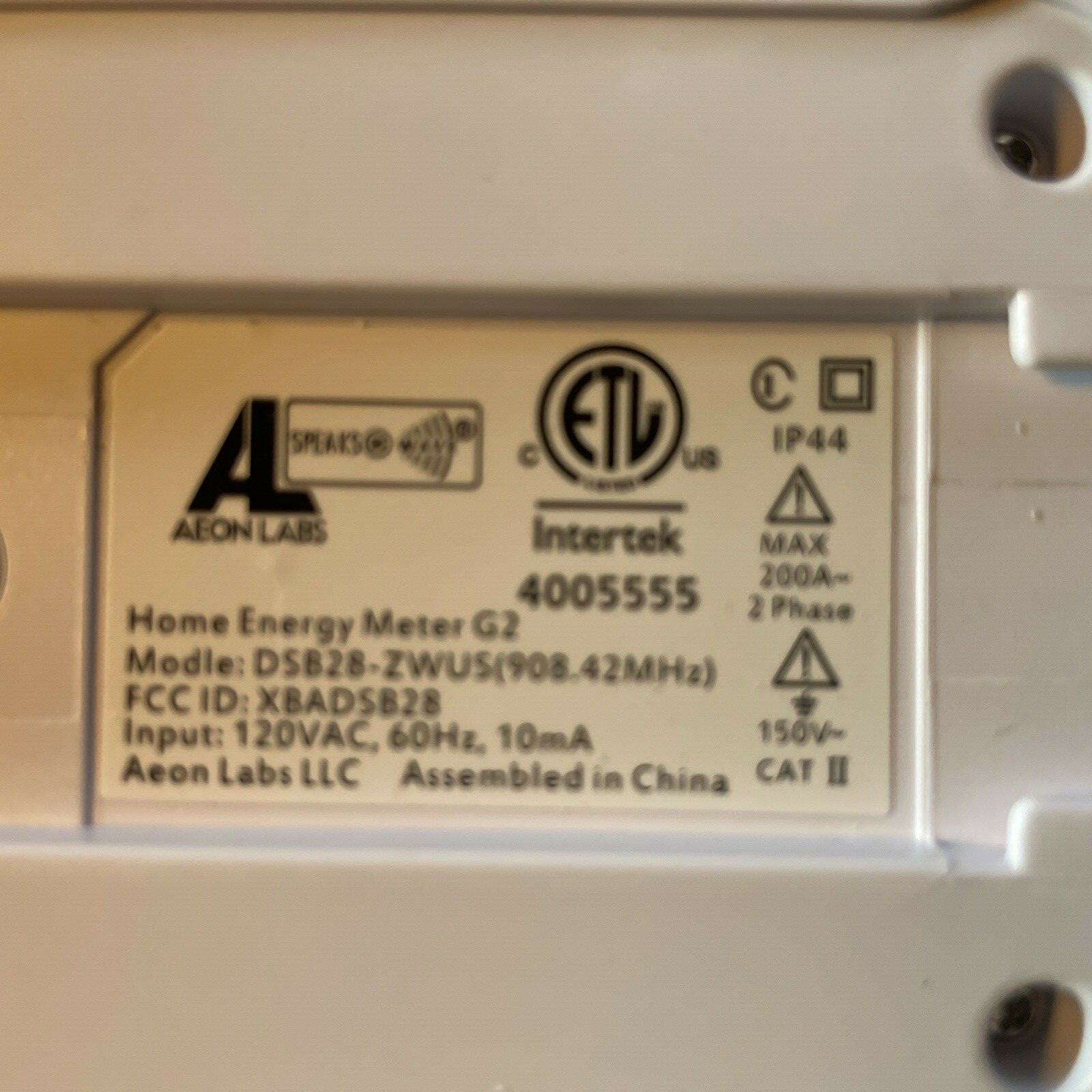 Aeotec Aeon Labs home Energy Meter 2nd Edition Zwave enabled DSB28-ZWUS